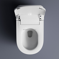 WC intelligent Jetman, siège allongé flottant avec chauffage, réservoir d'eau intégré, siphon en S, réservoir dissimulé pour petits espaces