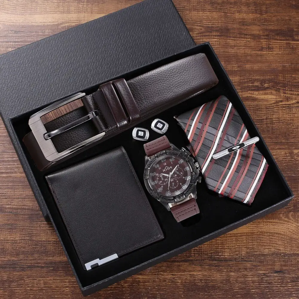 Logo personnalisé écologique, couvercle et Base, boîte cadeau de luxe noire, paquet pour hommes, Kit ceinture portefeuille lunettes de soleil et montres