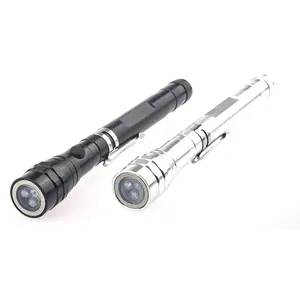 Wholesale New Design High Quality Telescopic Antenna & Head Extending Flashlight Torch with Clip