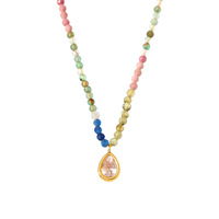 Collier Gaovo Dopamine en pierre naturelle œil de chat coloré, perles élégantes, chaîne de clavicule, bijoux de mode pour femmes