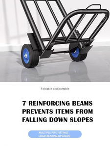 Carrito de Equipaje Portátil de Dos Ruedas con Marco de Acero Inoxidable Industrial, Carrito de Compras, Plataforma Plegable de Arrastre Manual OEM - Product Image 6