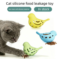 Jouet distributeur de friandises pour chat en silicone en forme d'oiseau, approuvé par la FDA, pour la libération des croquettes
