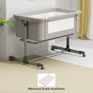 Lit bébé portable en métal et coton polyester, pliable, réglable en hauteur, grand berceau modulable anti-débordement de <span class=keywords><strong>lait</strong></span> - Product Image 6