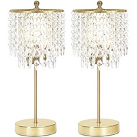 Lampe de table USB moderne à intensité variable en cristal pour salon, bureau, chambre à coucher - Corps en PVC écologique