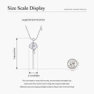 Collier pendentif religieux plaqué argent pour femme avec perles d'imitation et chaîne à perles en zircon cubique pour un usage quotidien - Product Image 5