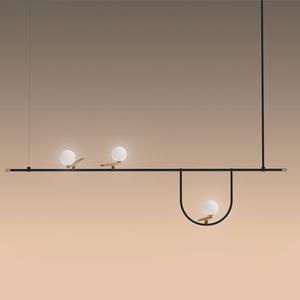 Lámparas de Hierro Estilo Nórdico con Forma de Pájaro, Creativas, Únicas, Artísticas, Geométricas, Colgantes Largos con LED y Altura Ajustable para Mesas de Comedor - Product Image 4