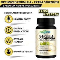 Capsules de Garcinia Cambogia sur mesure OEM 300mg 6-en-1 Thé Vert Arjuna Curcuma Métabolisme Soutien Corporel Sain Naturel Adulte