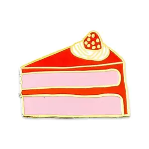 Fabricante Custom Logo Design Sweet Strawberry Bag Gold Metal Hard Esmalte Pins Badge Custom Hat Pins Para Chapéus Lembrança