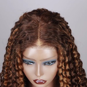 Parrucche Foxen da <span class=keywords><strong>30</strong></span> Pollici Senza Colla con Frontale in Pizzo per Donne Nere, Parrucca Frontale in Pizzo HD 13x4, 100% Capelli Umani Vergini, Parrucca Ondulata Profonda con Highlights - Product Image 5