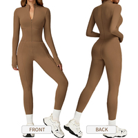 Combinaison de sport DLT5050 personnalisée en polaire chaude d'hiver avec fermeture éclair et col montant pour la gym, le fitness et le yoga
