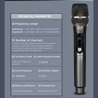 Système de Microphone Sans Fil Karaoké Dynamique Haute Qualité 2.4G à 4 Canaux pour Scène, KTV, Église et Discours