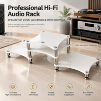 Support Hi-Fi en bois laqué sculpté de qualité E0, multi-rangs, multi-niveaux, à disposition irrégulière, avec pilier solide de 50 mm, antichoc, pour amplificateur à tubes