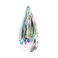Pendentif décoratif en verre AB-color, maille de cristal, feuille d'érable, perle longane en forme de poire, attrape-soleil, rideau de perles, ornement de lampe