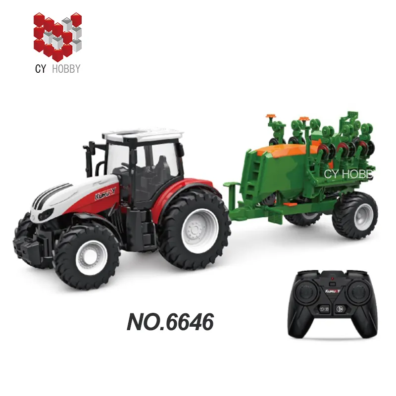 No.6646 camion agricoli RC di vendita caldi 1/24 2.4G 6CH Mini giocattoli di fornitura di trattori agricoli telecomandati per bambini