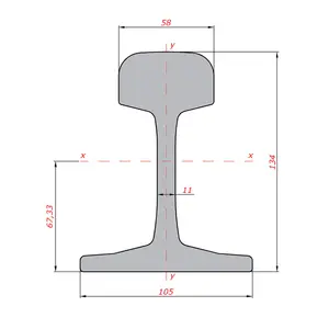 供应商批发价格高品质材料En等级铁路钢33,47kg/m铁路钢轨