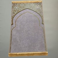 Muslim Islamic Printed Kids Prayer Mats Home Turkish Shinny Velvet Thick Rugs Customized Design Carpet Anti-slip