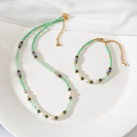 Collier et bracelet en aventurine verte naturelle de qualité supérieure, perles baroques délicates, bijoux faits à la main pour les rendez-vous galants, cadeau pour une amie