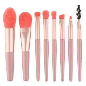 Haute Qualité 8PCS Voyage Taille Fard À Paupières Portable Multi Couleurs Cosmétique Outils Logo Privé Maquillage Brosse Ensemble avec PU Sac - Product Image 4
