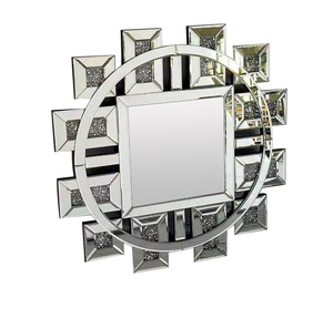 Espejo moderno de lujo con diamante aplastado, decoración artística brillante, para sala de estar y salón, hecho a mano, para el hogar - Product Image 2