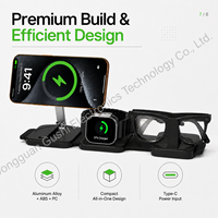 Chargeur sans fil pliable 3 en 1, petit chargeur sans fil magnétique pliable 3 en 1, support 3 en 1 pour appareil Apple pour Rayban Meta