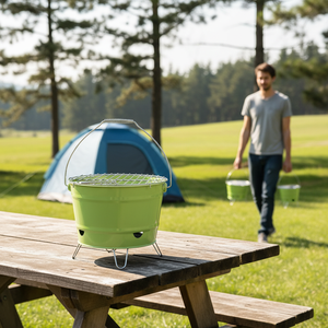 <span class=keywords><strong>Barbecue</strong></span> portable compact en acier robuste pour extérieur, coloré, avec seau à <span class=keywords><strong>charbon</strong></span>, idéal pour camping, pique-nique et jardin, télécommande incluse - Product Image 2