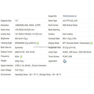 TM070JVHG33-01 tout nouvel écran LCD d'origine 7 pouces 1280*800 modules lcd d'affichage à cristaux liquides de haute qualité panneau LCD - Product Image 3