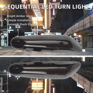 Nouvelles feux de position latéraux à LED clignotants séquentiels ambre pour les séries <span class=keywords><strong>E60</strong></span>/E61/E90-E93/E82/E46 1/3/5 - Product Image 2