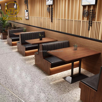 Canapés, tables et chaises de salle à manger en bois massif, 6 places, design moderne, mousse haute densité, durable, écologique, mobilier commercial