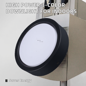 Downlight LED COB Tricolor de Alta Potencia de 9W, Moderno, Comercial, de Hierro, IP33 Antideslumbrante, 6000K Luz Diurna, Superficie Negra, Montaje Interior - Product Image 2