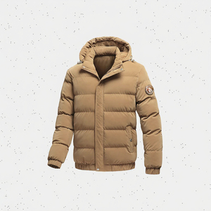 Parka con Capucha para Hombre, Invierno 2023, Gruesa, Cortavientos, Transpirable, Ecológica, 80% Chaqueta, Cierre de Cremallera, Ropa Exterior Informal, Sin Costuras - Product Image 3