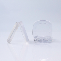 Boîtier compact transparent givré recyclable pour fard à paupières, maquillage pressé, blush ou poudre compacte – Pratique et fonctionnel