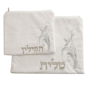 定制您的设计希伯来刺绣塔利特包金色PU Tefillin包犹太 - Product Image 3