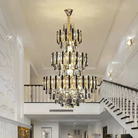 Lustres en cristal LED sur mesure de grande taille pour la décoration intérieure de luxe, plafonds hauts, bâtiments en duplex, grands hôtels, églises, escaliers
