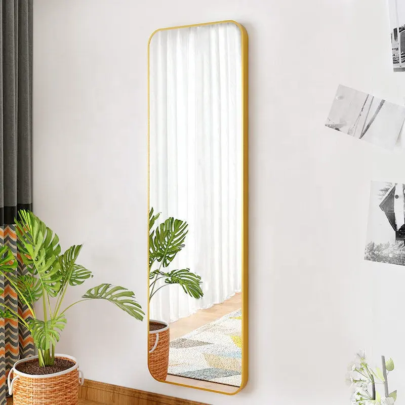 Aluminium legierung Rahmen Ganzkörper spiegel Tür spiegel Ganzkörper-Schmink spiegel Wandbehang für Wohnheim nach Hause