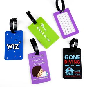 Étiquette de bagage en PVC souple 2D 3D en silicone avec logo personnalisé en relief pour voyages en avion – Vente en gros - Product Image 3