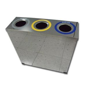 Pattumiera Rettangolare Inox 2207 a Tre Scomparti per Raccolta Differenziata - Product Image 1