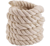 1mm-60mm Corde en coton tressé naturel Corde à ceinture ronde en macramé souple pour le bricolage Corde à vêtements 100 coton