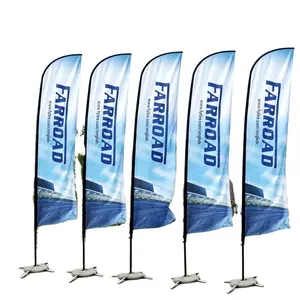 Custom Design Reclame Vlag Banner Outdoor Veer Vliegende Pole Beach Banner Stand Teardrop Vlag