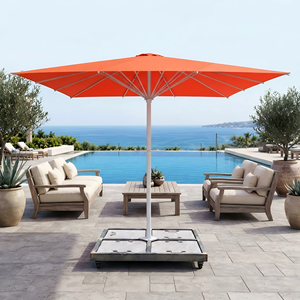 Nouvel <span class=keywords><strong>Parasol</strong></span> d'Extérieur 23FT, Grand <span class=keywords><strong>Parasol</strong></span> de Terrasse, <span class=keywords><strong>Parasol</strong></span> Commercial Carré en Aluminium avec <span class=keywords><strong>Éclairage</strong></span> <span class=keywords><strong>LED</strong></span> - Product Image 4