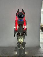 Costume de mascotte de robot fille réaliste grandeur nature portable à LED à vendre