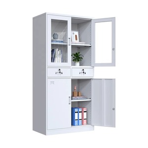 Yu Zheng Guan Metal Filing Cabinet 4 Layers Lockable Office Document Storage Cabinet With Glass Door Steel Voucher Cabinet - Product Image 5