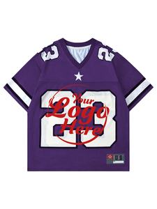 Camiseta de fútbol de manga corta holgada con gráfico y cuello en V para hombre, elegante camiseta de poliéster para Fitness, Impresión de transferencia por sublimación comprimida - Product Image 3