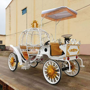 Chariot de princesse de luxe pour mariage, chariot citrouille romantique et élégant pour la visite des sites, chariot citrouille traîné par des chevaux de Cendrillon - Product Image 2