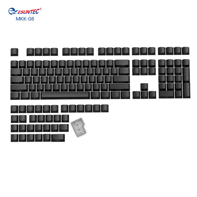 MKK-08 Carbon Fiber Keycaps Personalized Mechanical Keyboard Key Caps Customs Side Engraved Luminous 140 Keycaps for DIY
