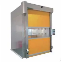 Cabine de douche à air pour salle blanche haute performance avec buse rotative à 360°, purification à 99,9995 % et porte roulante