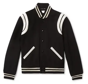 Chaqueta de béisbol Bomber personalizada para hombre, abrigos y chaquetas de cuero negro para invierno, venta al por mayor, 2021