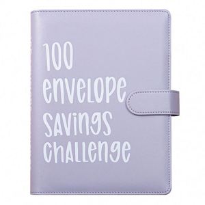 Libro de Desafío de Ahorro de 100 Sobres, Carpeta de Presupuesto de Cuero PU con Espiral A5, Cuaderno Planificador para Ahorrar Dinero - Product Image 3