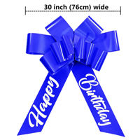 Nœud géant de luxe floral de 30 pouces en ruban PP bleu brillant pour anniversaire, mariage, fête, célébration – Écologique
