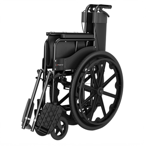 Silla de Ruedas Autopropulsada Silenciosa con Neumáticos Sólidos sin Aire, Asiento Acolchado con Reposapiernas, Ligera, Plegable, con Ruedas de una Sola Pieza para Personas con Discapacidad - Product Image 5