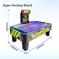 Table de Air Hockey Professionnelle en Métal et Bois, Machine de Jeu d'Arcade à Monnayeur, Jeu Interactif avec Compteur de Score Électronique, 2 Joueurs